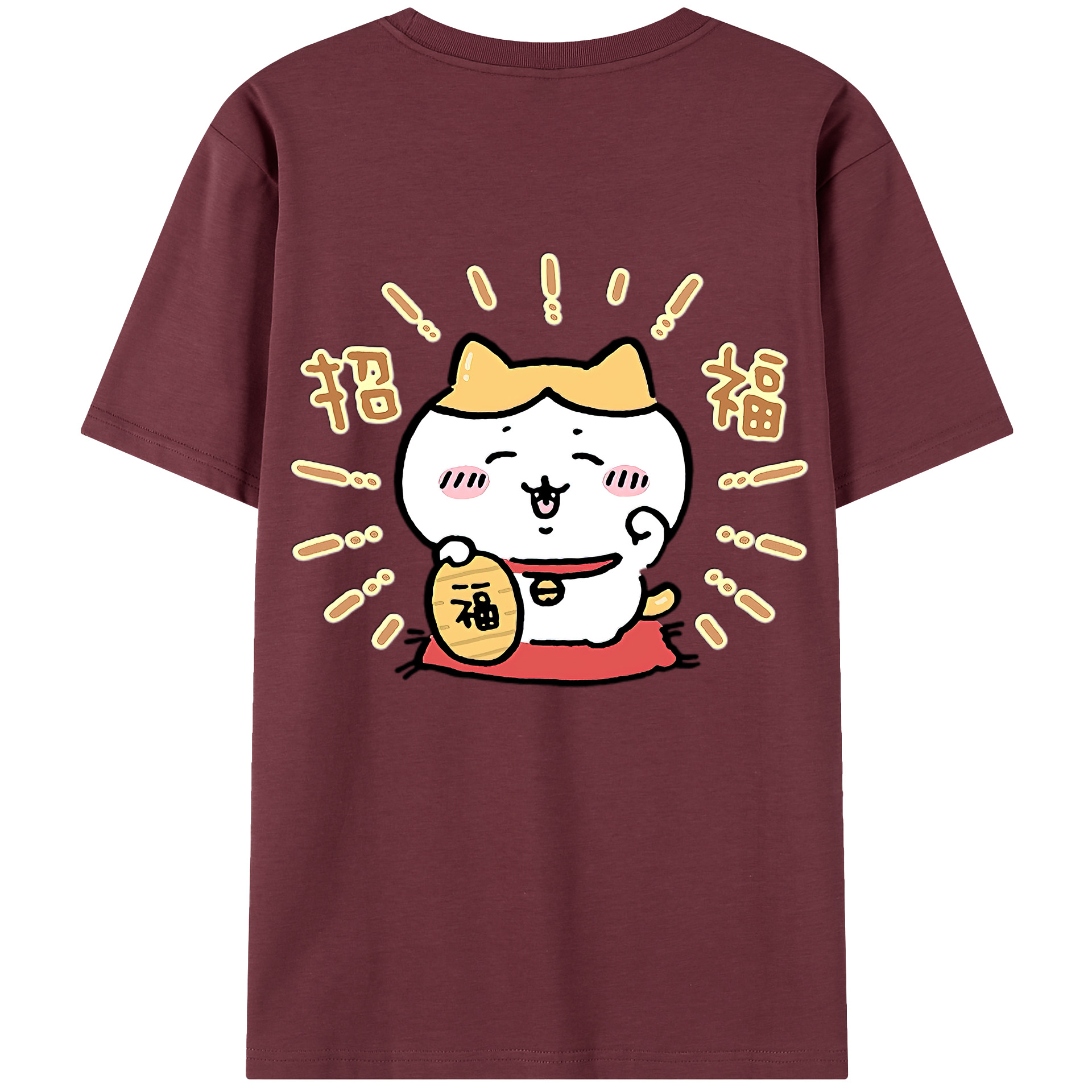 （画像用） ちいかわ ハチワレ Chii-kawa hachiware 綿100％半袖Tシャツ（背面プリント）